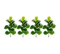 Xiniy 4X Plantas Artificiales ViolíN Hoja Higuera Ficus Lyrata Falo áRbol Falso Verde Arbustos Verdor