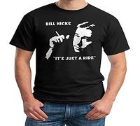 XINJIEDIAN Bill Hicks Comedy Quote - Its Just A Ride Tees Unisex 100% Cotton Short-Sleeve T-Shirts Black S