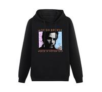 XINJIEDIAN Jackson Browne World In Motion Tour Concert Band Hoody Unisex Long Sleeve Hooded with Pocket Black S