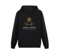XINJIEDIAN Simple Minds Band Logo Hoody Unisex Ptinted Hoodies Long Sleeve Men's Hooded with Pocket Black M
