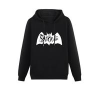 XINJIEDIAN The Batcave Goth Postpunk Wave Syntpop Deathrck Hoody Unisex Long Sleeve Hooded with Pocket Black M