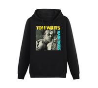 XINJIEDIAN Tom Waits Rain Dog Music Hoody Unisex Ptinted Hoodies Long Sleeve Men's Hooded with Pocket Black S