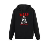XINJIEDIAN W.A.S.P.Wild Child'85 Wasp Heavy Metal Band Hoody Unisex Long Sleeve Hooded with Pocket Black XL