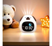xinjinhju Alarm Clock Wake Clock Touch Night Light Sleep Training Clocks with 6 White Noise Sound Machine - Dog