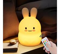 xinjinhju grande Luces nocturnas de conejo lámpara de noche luz de dormitorio lámparas decorativas - resistentes a roturas, cuidado de los ojos, brillo ajustable, color y ajuste de tiempo - Grande