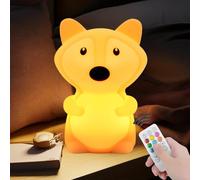 xinjinhju grande Luces nocturnas de zorro para niños luces de descompresión lámpara estado de ánimo luz portátil que cambia de color brillo suave lindo regalo para niño regalo de cumpleaños - Grande