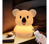 xinjinhju grande Luces nocturnas Koala lámpara de mesita de noche luz de dormitorio estado de ánimo - resistente a roturas, cuidado de los ojos, brillo ajustable y color y ajuste de tiempo - Grande