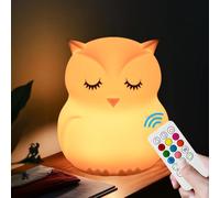 xinjinhju Luces nocturnas para niños, luz nocturna de búho, lámpara bonita de 9 colores cambiantes decoración de habitación para niños, niñas, estudiantes, adolescentes, ancianos regalo - Mediano