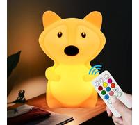 xinjinhju zorro luz nocturna para niños luz de noche junto a la cama luces nocturnas de animales para niñas y niños lámpara de decoración bonitas lámparas para dormitorio regalo - Mediano