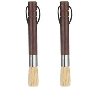 Xinjoduz 2 PCS Coffee Grinder Brush, 7" Espresso Machine Brush Cleaner Tool with Wooden Handle and Natural Boar Bristles for Barista Home Kitchen Brista Cleaning Dusting Accessories