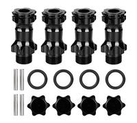 XINL Adaptador de extensión RC, Estable en Rendimiento Amplificador Espaciador de Rueda de Aluminio RC con Material de Aluminio Hexagonal de 17 mm para(Black)