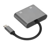 XINL Estación De Acoplamiento 2 En 1 Tipo C, Aleación De Aluminio Tipo C A Interfaz Multimedia HD Adaptador 4K 60Hz Plug and Play Portátil Liviano para Oficina En Casa