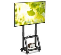 XINLEI Carritos de TV resistentes con ruedas para televisores de 58,4 a 127 | Soporte portátil para TV de 100 libras máx. VESA 400 x 400 mm, altura ajustable, soporte móvil de base grande para el hogar