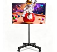 XINLEI ML55SEV1 - Soporte de TV móvil con ruedas para la mayoría de televisores de pantalla plana/curva de 21 a 60 pulgadas, carrito de TV rodante ajustable en altura, hasta 35 kg, VESA máximo 400 x