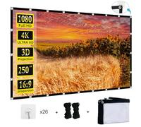 XINLEMY - Pantalla de proyector de 250 Pulgadas, Grande, 4K, HD, 16:9, Plegable, portátil, para Cine, Lavable, de Doble Cara, Adecuada para Fiestas en el Patio Trasero