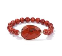 XINLIANYI 1 pulsera de amatista irregular con piedra natural labradorita lapislázuli blanca elástica para hombre y mujer, 21 cm, Acero inoxidable, Circonita cúbica