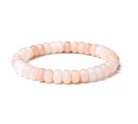 XINLIANYI 1 pulsera elástica de ojo de tigre pulido, multicolor, cuentas naturales de ábaco, 21 cm, Acero inoxidable, Circonita cúbica