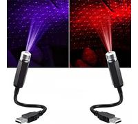 Xinlie 2PCS LED Lámpara De Proyector Estela Romántico Auto Tejado Estrella, USB Portátil Luz De Noche para Dormitorio, Coche, Barco, Autocaravana