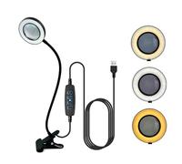Xinlie Lámpara de Aumento 5X Lupa Regulable con Luz y Soporte 2 en 1 Lupa con Luz y Soporte Lupas con 48 Luces Led 3 Modos de Color Brazo Giratorio Ajustable para Lectura,Personas Mayores,Pasatiempos