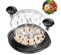 Xinlie Trituradora de pollo de 10.8 pulgadas, herramienta de trituración de pollo con mango ergonómico, trituradora de pollo con tapa transparente para uso doméstico, mango ergonómico, antideslizante