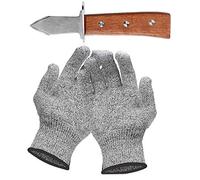 XINLIVE Set con cuchillo de ostras y guantes resistentes a los cortes y abridor de ostras y guantes de protección contra cortes para conchas o queso duro - oyster knife (cocina, jardinería, bricolaje)