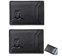 Xinlon 2 Piezas Divertida Cartera de Cuero para Tarjetas de crédito, Cartera Delgada con Bloqueo RFID, Cartera Personalizada para Hombre y Mujer, Regalo Divertido para Padre, Marido o Novio