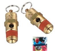 Xinlon 2 Piezas Válvula de seguridad BSP de 1/4", Válvulas de seguridad de aire comprimido, 150 PSI Válvula de retención de compresor de aire, Resortes de acero inoxidable, Presión Alivio Válvula