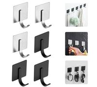 Xinlon 6 PCS Ganchos Adhesivos para Pared, Colgadores Adhesivos Resistentes, Colgador Ducha Sin Taladro Ganchos Adhesivos para Pared 3M Impermeable Gancho Para Dormitorio Sala De Estar, Baño y Cocina