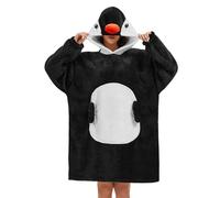 Xinlong Manta Sudadera Sherpa Oversize con Mangas y Capucha Panda Manta Sofá Portátil Unisex Hombre Mujer Regalo Invierno