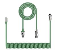 XINMENG X MAMBASNAKE C01 Cable de Teclado en Espiral, Línea HyperSpeed Tipo C con Tasa de Retorno de 8KHz Para Teclados de Juegos, Cable USB-C de TPU con Aviación Metálica, para PC/Teléfono - Verde