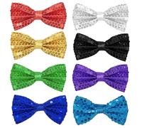 XINML 8 Piezas Pajarita Glitter Hombre, Pajaritas de Lentejuelas Preanudadas y Ajustables, Colores Brillantes Surtidos para Boda, Fiesta, Carnaval y Eventos Temáticos