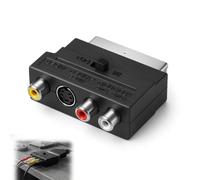 XINML Adaptador Euroconector a RCA S-Video Conmutador IN out SCART a 3RCA Convertidor Audio Vídeo Bidireccional Contactos Niquelados para TV VCR DVD Proyector Consola Retro Negro