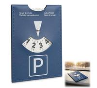 XINML Disco de Estacionamiento Piel Azul 11x15cm Zona Azul Homologado Coche Accesorio Interior Lujo Cuero Sintético para Automóvil Caravana Camión Ligero Robusto Horario Aparcamiento