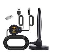XINMY Antena TV Interior，Antena Digital HDTV Alcance 120 Millas con Amplificador Señal, Soporte 4K 1080P HD VHF UHF para Canales Locales
