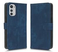 XINNI Carcasa para Motorola Moto E32 4G Funda, PU/TPU RFID Protect Cuero Magnético Estuche Flip Caso, Azul