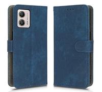 XINNI Carcasa para Motorola Moto G53 5G Funda, PU/TPU RFID Protect Cuero Magnético Estuche Flip Caso, Azul