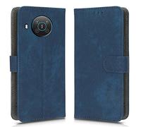 XINNI Carcasa para Nokia X10/X20/X100 Funda, PU/TPU RFID Protect Cuero Magnético Estuche Flip Caso, Azul