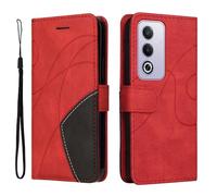XINNI Carcasa para OPPO A80 5G Funda, PU/TPU Retro Cuero Magnético Estuche Protector Anti-caída Caso del Tirón Case Cover, Rojo