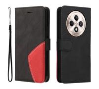 XINNI Carcasa para OPPO Reno 12 F 5G/OPPO Reno 12 FS 5G Funda, PU/TPU Retro Cuero Magnético Estuche Protector Anti-caída Caso del Tirón Case Cover, Negro