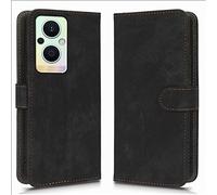 XINNI Carcasa para OPPO Reno8 Lite 5G/Reno7 Lite 5G Funda, PU/TPU RFID Protect Cuero Magnético Estuche Flip Caso, Negro