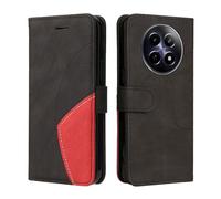 XINNI Carcasa para Realme 12 5G/Realme 12X 5G Funda, PU/TPU Retro Cuero Magnético Estuche Protector Anti-caída Caso del Tirón Case Cover, Negro