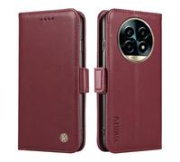 XINNI Carcasa para Realme 13 Pro 5G/Realme 13 Pro Plus Funda, PU/TPU Sencillo Cuero Magnético Estuche Protector Caso, RojoVino