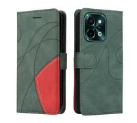 XINNI Carcasa para Vivo Y28 4G Funda, PU/TPU Retro Cuero Magnético Estuche Protector Anti-caída Caso del Tirón Case Cover, Verde