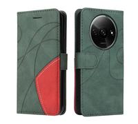 XINNI Carcasa para Xiaomi Redmi A3 Funda, PU/TPU Retro Cuero Magnético Estuche Protector Anti-caída Caso del Tirón Case Cover, Verde
