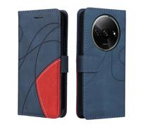 XINNI Carcasa para Xiaomi Redmi A3 Funda, PU/TPU Retro Cuero Magnético Estuche Protector Anti-caída Caso del Tirón Case Cover, Azul