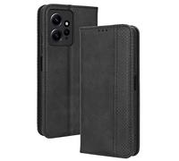XINNI Carcasa para Xiaomi Redmi Note 12 4G Funda, PU/TPU Retro Cuero Magnético Estuche Flip Protector Caso, Negro