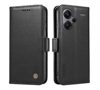 XINNI Carcasa para Xiaomi Redmi Note 13 Pro Plus 5G Funda, PU/TPU Sencillo Cuero Magnético Estuche Protector Caso, Negro