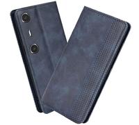 XINNI Carcasa para Xreal Beam Pro Funda, PU/TPU Retro Cuero Magnético Estuche Flip Protector Caso, Azul