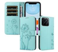 XINNI Funda para Honor 200 Smart, Mariposa Diente de León Relieve Cuero PU Billetera Cubierta, Verde