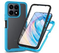 XINNI Funda para Honor X6 4G/Honor X8 5G/Honor 70 Lite Antichoques 360 Grados con Protector de Pantalla Integrado Robusto Doble Cara Bumper Transparente Case Completa Carcasa, Azul Claro